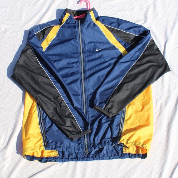 nike black and blue windbreaker